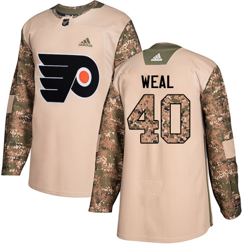 Adidas Flyers #40 Jordan Weal Camo Authentic Veterans Day Stitched NHL Jersey